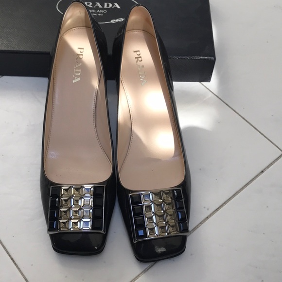 Prada Taffetas Glamour Pumps Grafite Color Size 38 - Picture 1 of 10